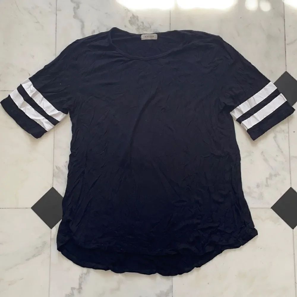Mind Code Black Short Sleeve Tee with White Stripes